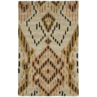 SAFAVIEH Wyndham Donella Geometric Wool Area Rug, Brown/Ivory, 2'6" x 4'