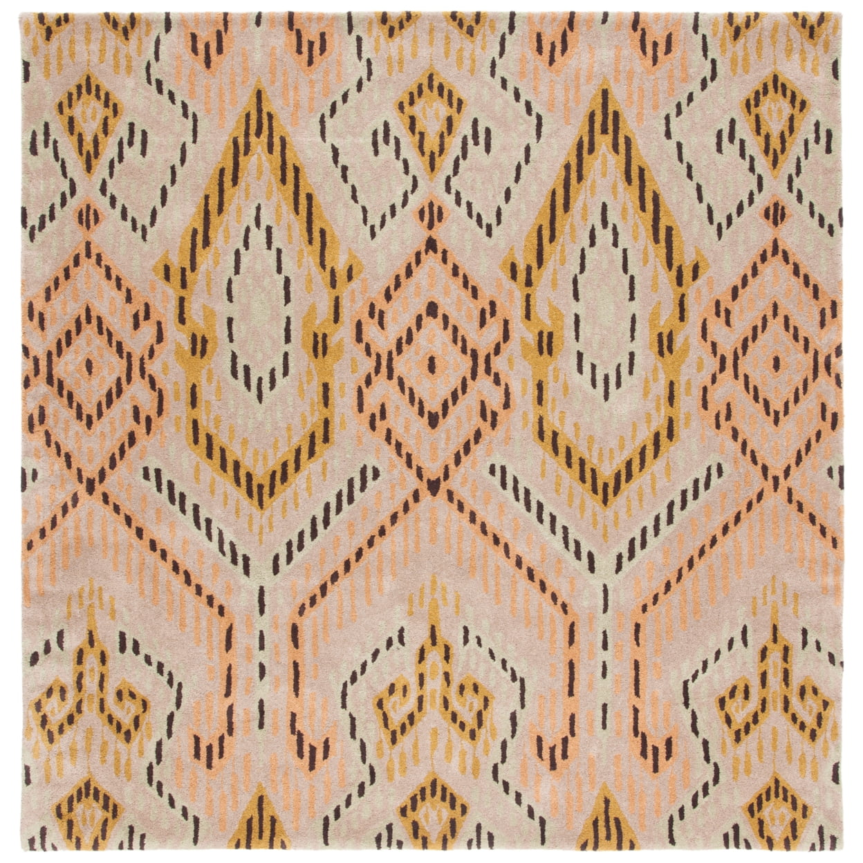 Ivory Elegance Hand-Tufted Wool 7' Square Area Rug