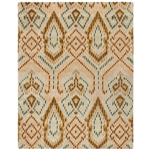 SAFAVIEH Wyndham Donella Geometric Wool Area Rug, Brown/Ivory, 8' x 10'