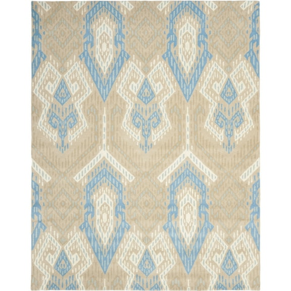 SAFAVIEH Wyndham Donella Geometric Wool Runner Rug, Blue/Ivory, 2'3" x 9'