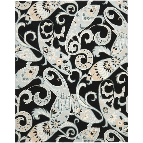SAFAVIEH Wyndham Dulcibella Floral Wool Area Rug, Black/Multi, 2'6" x 4'