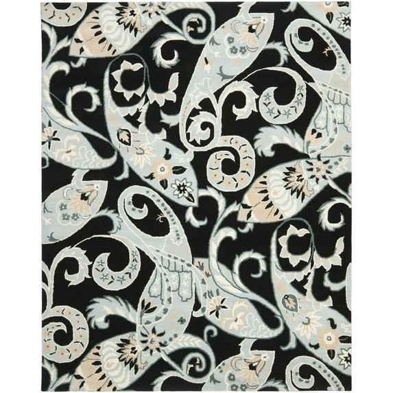 SAFAVIEH Wyndham Dulcibella Floral Wool Area Rug, Black/Multi, 4' x 6'