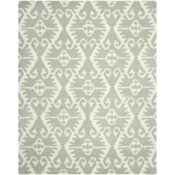 SAFAVIEH Wyndham Dzvonko Southwestern Wool Area Rug, Grey/Ivory, 4' x 6'