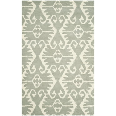 SAFAVIEH Wyndham Dzvonko Southwestern Wool Area Rug, Grey/Ivory, 5' x 8'