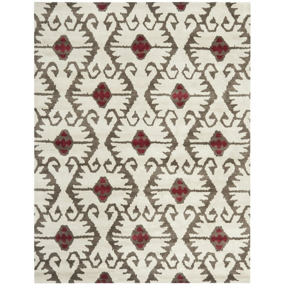 SAFAVIEH Wyndham Dzvonko Southwestern Wool Area Rug, Ivory/Brown, 8' x 10'