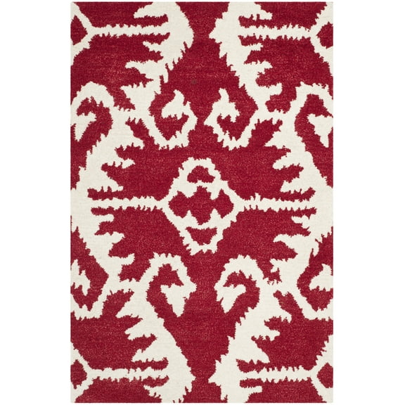 SAFAVIEH Wyndham Dzvonko Southwestern Wool Area Rug, Red/Ivory, 2'6" x 4'