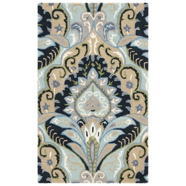 SAFAVIEH Wyndham Eglantine Damask Wool Area Rug, Blue/Multi, 2' x 3'