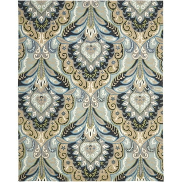 SAFAVIEH Wyndham Eglantine Damask Wool Area Rug, Blue/Multi, 8' x 10'