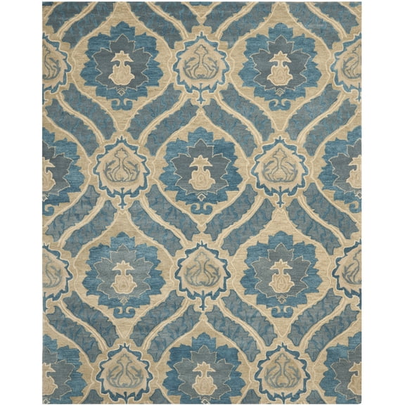 SAFAVIEH Wyndham Evan Damask Floral Area Rug, Blue/Grey, 10' x 14'