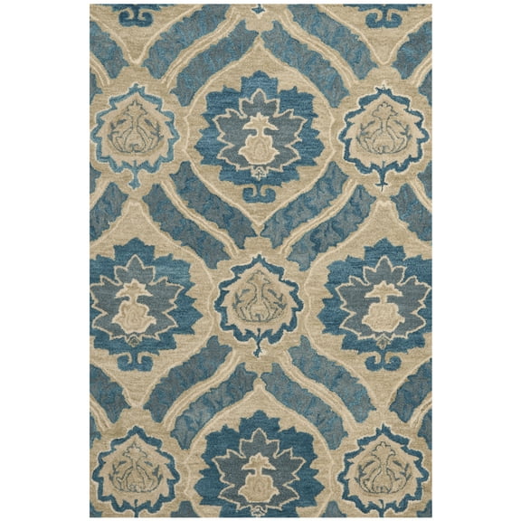 SAFAVIEH Wyndham Evan Damask Area Rug, Blue/Grey, 2' x 3'