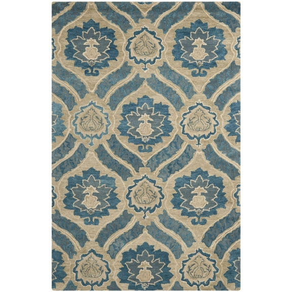 SAFAVIEH Wyndham Evan Damask Floral Area Rug, Blue/Grey, 5' x 8'