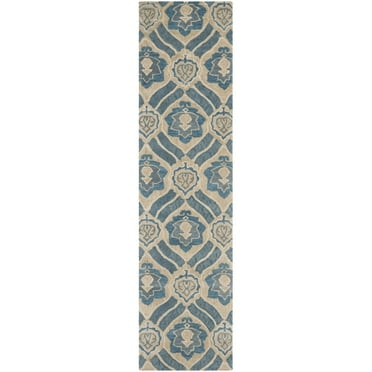 SAFAVIEH Wyndham Evan Damask Floral Runner Rug, Blue/Grey, 2'3" x 9'