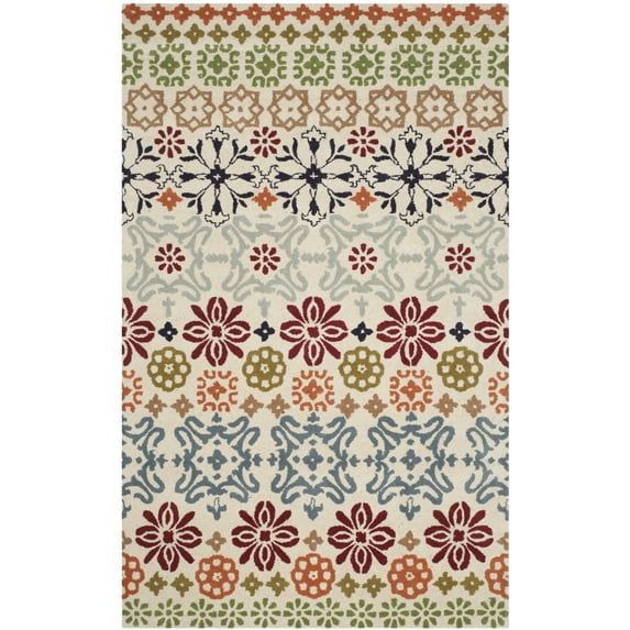 SAFAVIEH Wyndham Fionntan Floral Wool Area Rug, Ivory/Multi, 5' x 8'