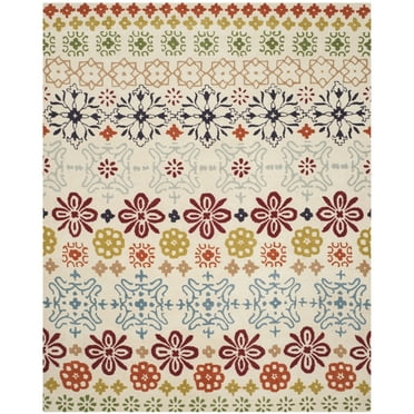 SAFAVIEH Wyndham Fionntan Abstract Floral Wool Area Rug, Ivory/Multi, 8' x 10'
