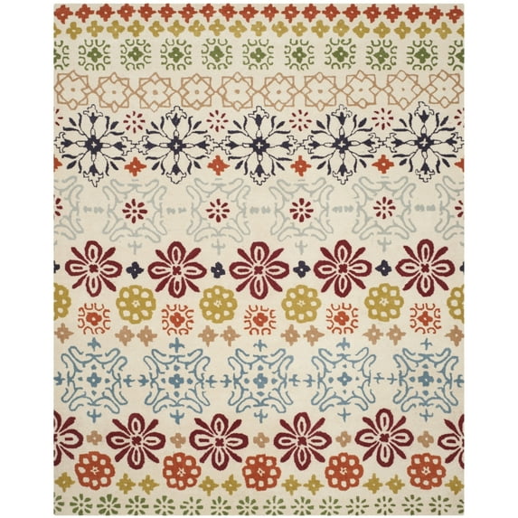SAFAVIEH Wyndham Fionntan Abstract Floral Wool Area Rug, Ivory/Multi, 8' x 10'