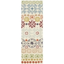 SAFAVIEH Wyndham Fionntan Abstract Floral Wool Runner Rug, Ivory/Multi, 2'3" x 7'