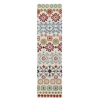 SAFAVIEH Wyndham Fionntan Abstract Floral Wool Runner Rug, Ivory/Multi, 2'3" x 9'