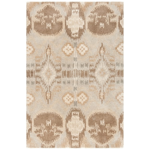 SAFAVIEH Wyndham Kensington Distressed Wool Area Rug, Natural/Multi, 4' x 6'