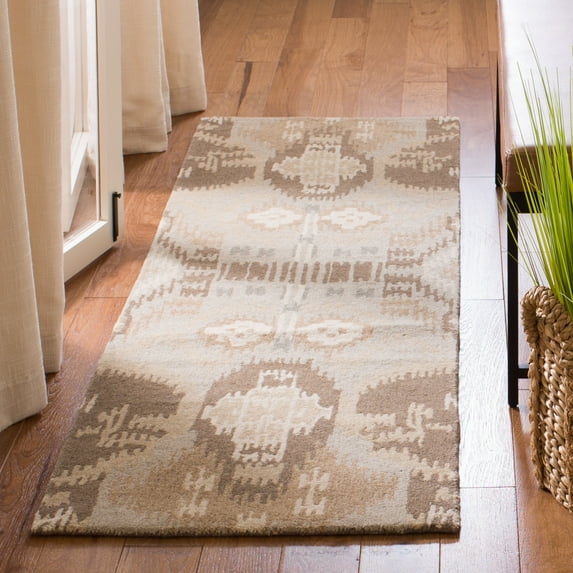SAFAVIEH Wyndham Kensington Abstract Wool Runner Rug, Natural/Multi, 2'3" x 7'