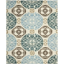 SAFAVIEH Wyndham Louise Medallion Wool Area Rug, Beige/Blue, 4' x 6'