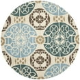 thumbnail image 1 of SAFAVIEH Wyndham Louise Medallion Wool Area Rug, Beige/Blue, 7' x 7' Round, 1 of 9
