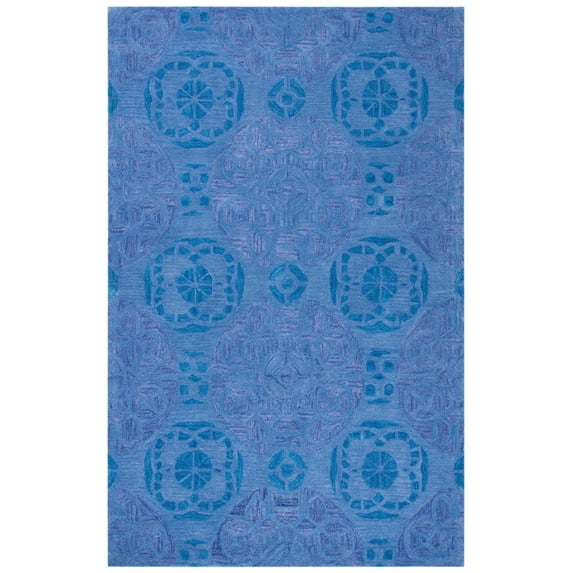SAFAVIEH Wyndham Louise Medallion Wool Area Rug, Blue, 5' x 8'
