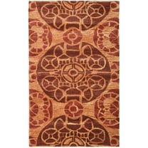 SAFAVIEH Wyndham Louise Medallion Wool Area Rug, Cinnamon, 2'6" x 4'
