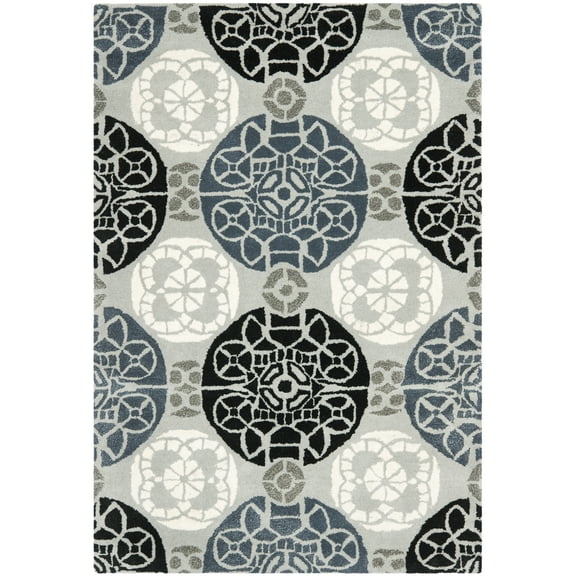 SAFAVIEH Wyndham Louise Medallion Area Rug, Grey/Black, 3' x 5'
