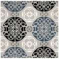 thumbnail image 1 of SAFAVIEH Wyndham Louise Medallion Wool Area Rug, Grey/Black, 5' x 5' Square, 1 of 9