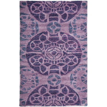 SAFAVIEH Wyndham Louise Medallion Wool Area Rug, Purple, 2'6" x 4'