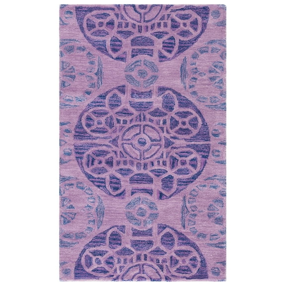 SAFAVIEH Wyndham Louise Medallion Wool Area Rug, Purple, 2' x 3'