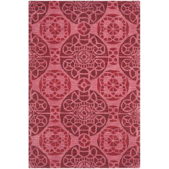 SAFAVIEH Wyndham Louise Medallion Wool Area Rug, Red, 2' x 3'