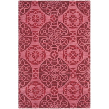 SAFAVIEH Wyndham Louise Medallion Wool Area Rug, Red, 3' x 5'