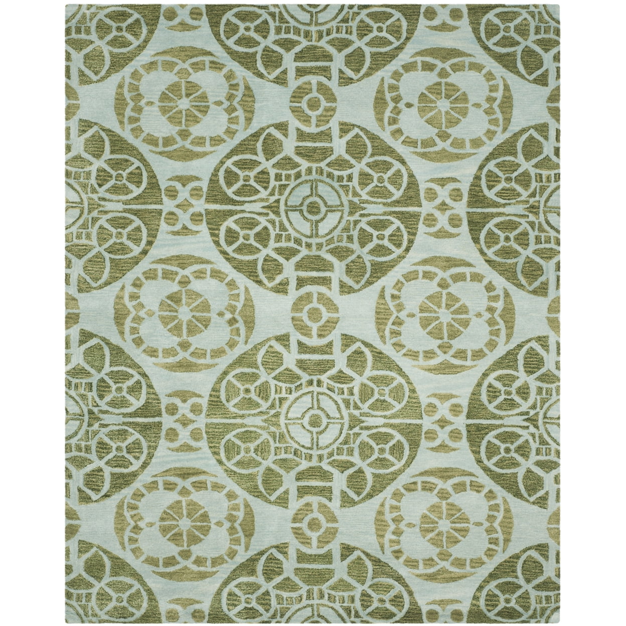 Hand-Tufted Artisan Wool Rug - Blue, 10' x 14', Non-Slip Rectangular