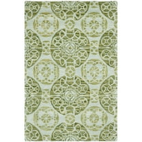 SAFAVIEH Wyndham Louise Medallion Wool Area Rug, Turquoise/Green, 4' x 6'