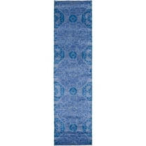 SAFAVIEH Wyndham Louise Medallion Wool Runner Rug, Blue, 2'3" x 9'