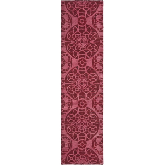 SAFAVIEH Wyndham Louise Medallion Wool Runner Rug, Red, 2'3" x 7'