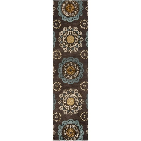 SAFAVIEH Wyndham Maitland Floral Runner Rug, Eggplant/Multi, 2'3" x 9'