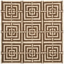 SAFAVIEH Wyndham Major Geometric Wool Area Rug, Brown, 7' x 7' Square