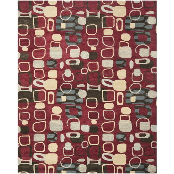 SAFAVIEH Wyndham Megan Geometric Area Rug, Red/Multi, 8' x 10'