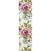 SAFAVIEH Wyndham Mira Floral Rose Wool Runner Rug, Ivory/Multi, 2'3" x 9'