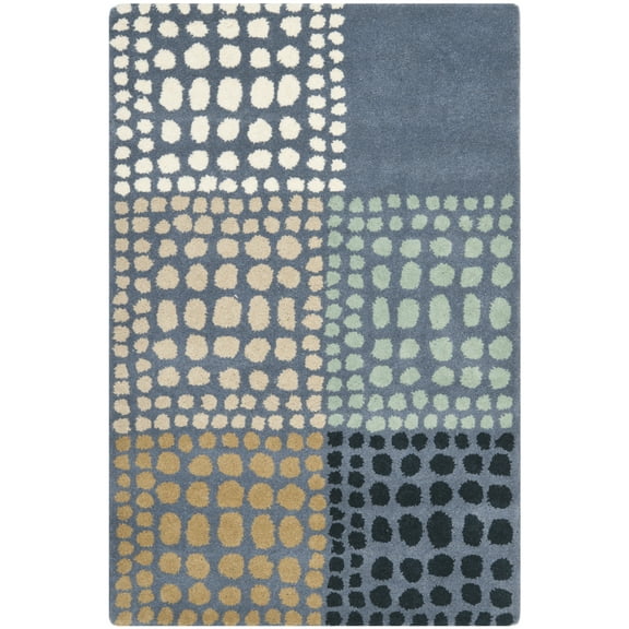 SAFAVIEH Wyndham Rida Geometric Wool Area Rug, Grey/Multi, 2'6" x 4'