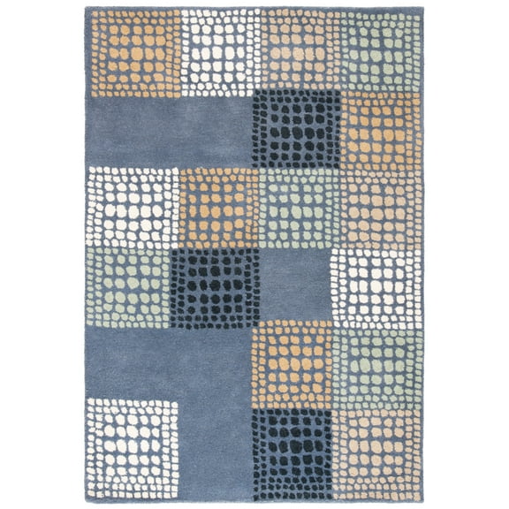 SAFAVIEH Wyndham Rida Geometric Wool Area Rug, Grey/Multi, 4' x 6'