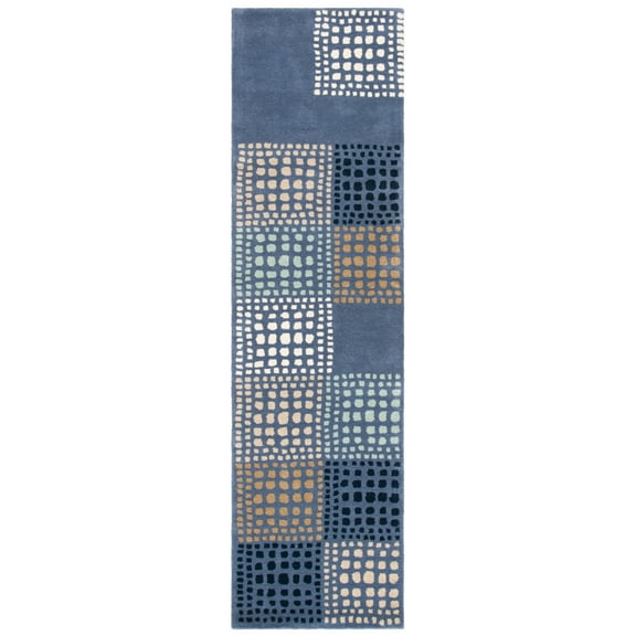 SAFAVIEH Wyndham Rida Geometric Wool Runner Rug, Grey/Multi, 2'3" x 9'