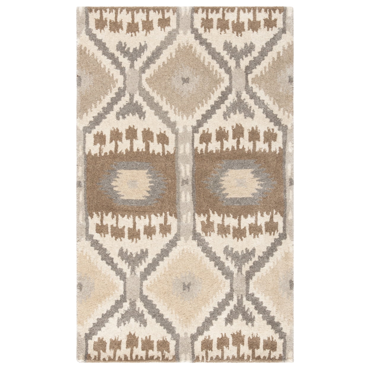 Multicolor Hand-Tufted Wool Rectangular Area Rug 3' x 5'