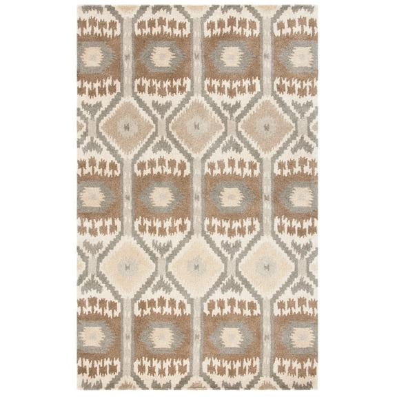 SAFAVIEH Wyndham Skylar Geometric Wool Area Rug, Natural/Multi, 5' x 8'