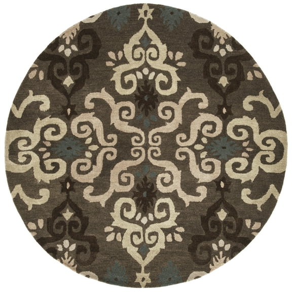 SAFAVIEH Wyndham Tatyanna Floral Area Rug, Brown/Multi, 7' x 7' Round