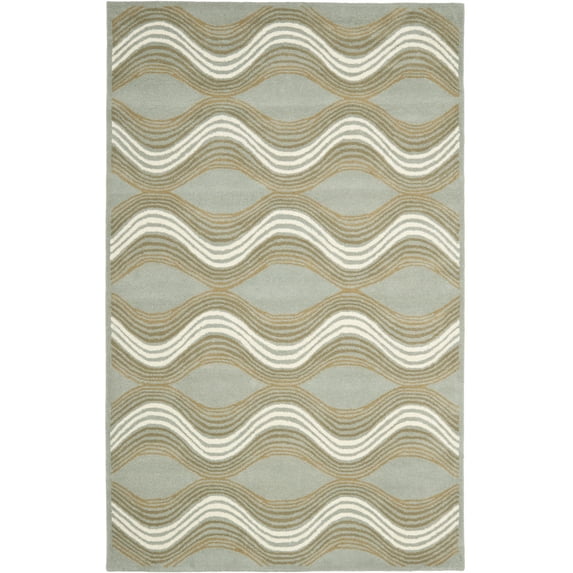 SAFAVIEH Wyndham Victoria Chevron Wool Area Rug, Blue/Multi, 10' x 14'