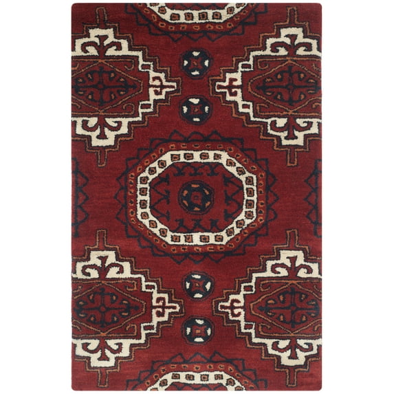SAFAVIEH Wyndham Winifred Floral Wool Area Rug, Red, 2'6" x 4'