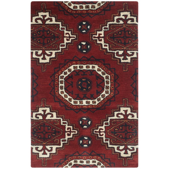 SAFAVIEH Wyndham Winifred Floral Wool Area Rug, Red, 2'6" x 4'